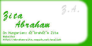 zita abraham business card